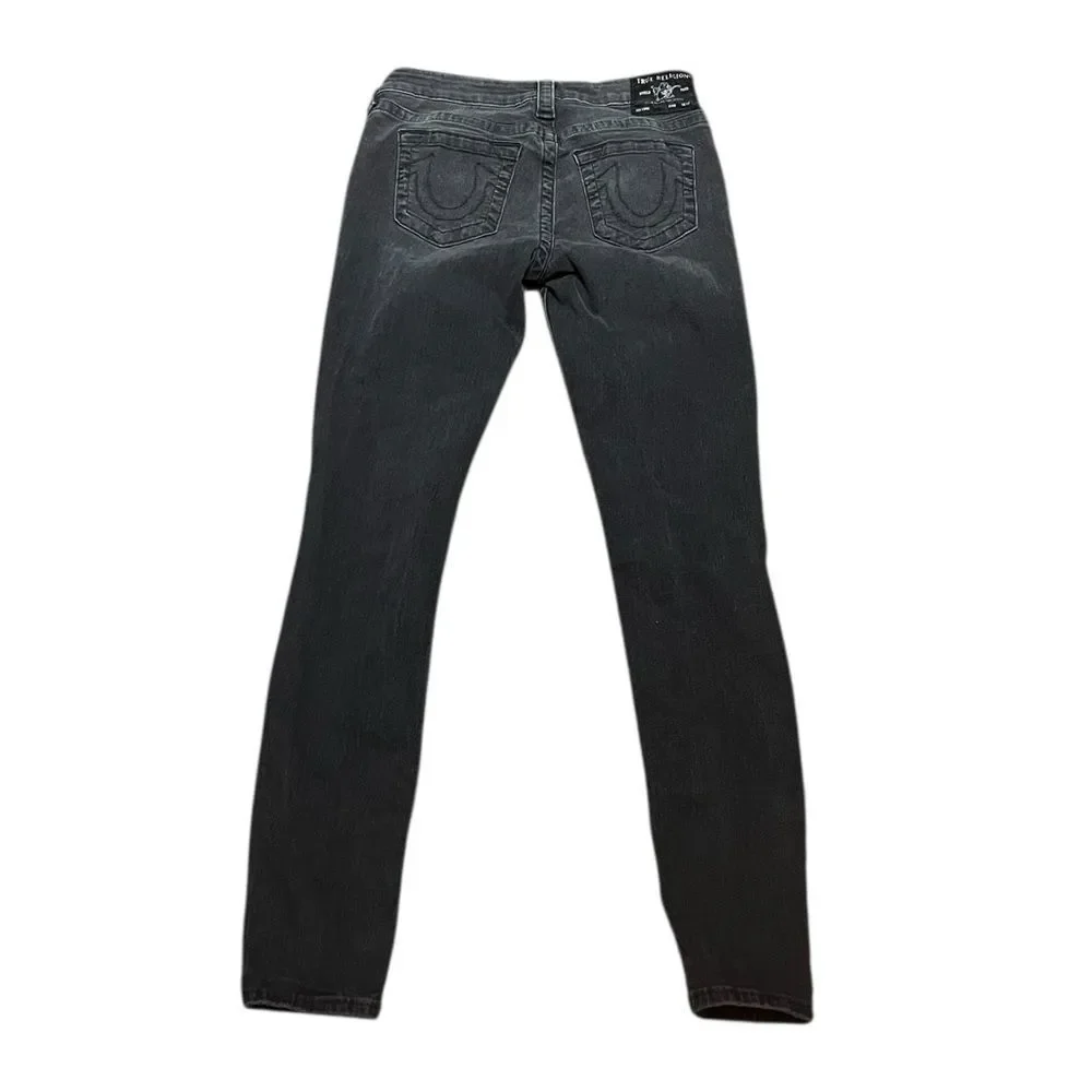 True Religion‎ Women's Halle Dark Gray Super Skinny Jeans, Size 27